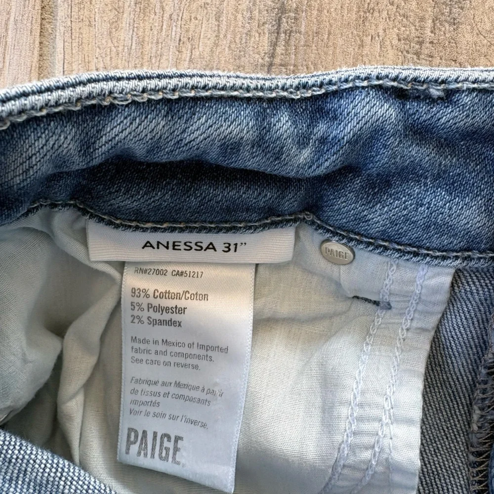 Paige Anessa Wide Leg Jean Flamenco Distressed Size 29 - Picture 7 of 7